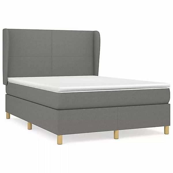 vidaXL Boxspringbett mit Matratze Dunkelgrau 140x190 cm Stoff1387547 günstig online kaufen