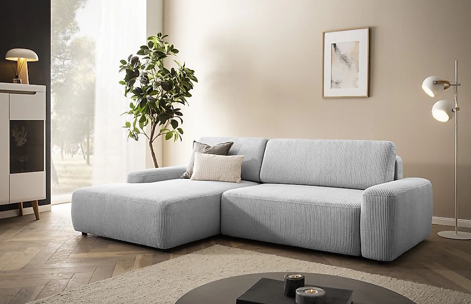 Home affaire Ecksofa "TORGE (264cm), Schlafsofa in Cord, Samtvelours o Stru günstig online kaufen
