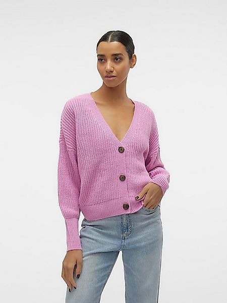Vero Moda Strickjacke VMLEA LS V-NECK CUFF CARDIGAN NOOS Rippstrick günstig online kaufen