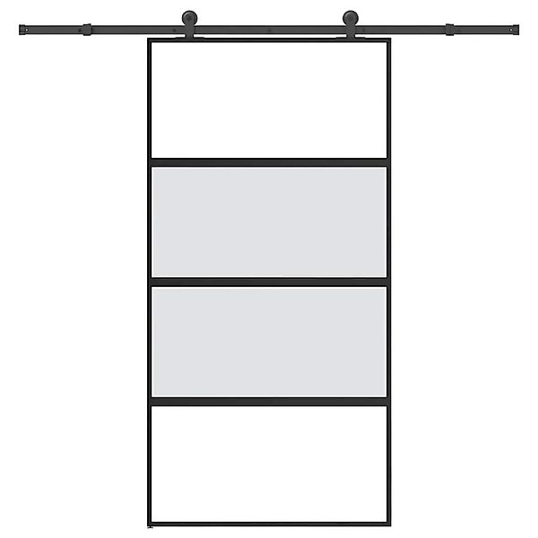 vidaXL Schiebetür mit Beschlag 102,5x205 cm Hartglas & Aluminium 3333000 günstig online kaufen