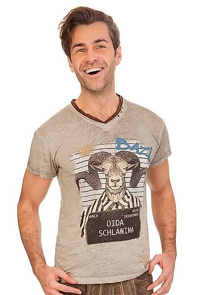 MarJo Trachtenshirt Trachtenshirt Herren - SCHLAWINA - mittelgrau günstig online kaufen