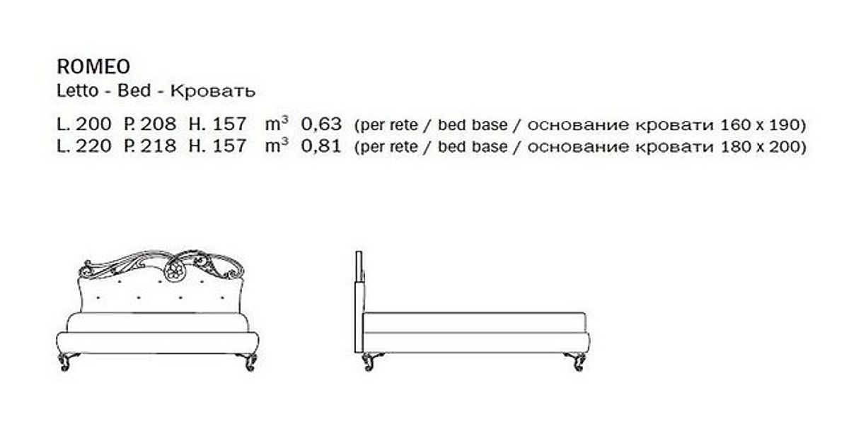 Xlmoebel Bett Neues modernes Luxus-Doppelbett im italienischen Stil mit Bet günstig online kaufen