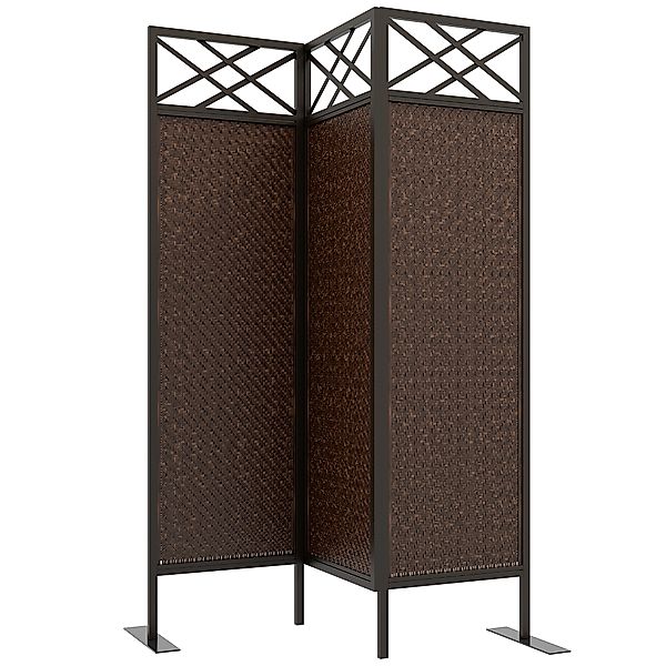 Outsunny Paravant, 148 x 181 cm Garten Raumteiler mit Rattanoptik, Anti-UV günstig online kaufen