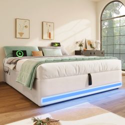 TavilaEcon Boxspringbett Polsterbett, Fernbedienbare LED-Leiste, mit günstig online kaufen