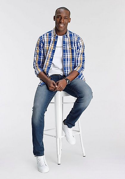 DELMAO Karohemd mit dezenter Stickerei günstig online kaufen