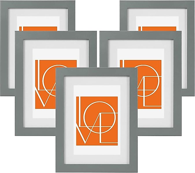 Woltu Bilderrahmen Foto Rahnmen, (5 St), 10x15 bis 30x45 cm aus Holzwerksto günstig online kaufen