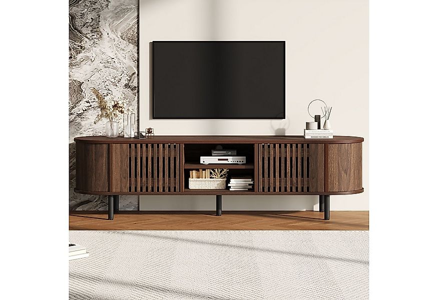 Merax Lowboard in Walnussholzoptik/Naturholzoptik (1 St., Fernsehtisch geei günstig online kaufen