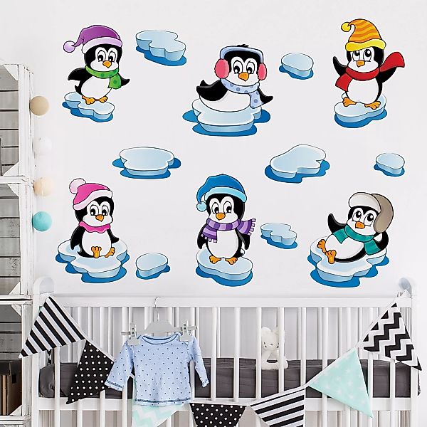 Wandtattoo Pinguin Winter Kinderzimmer Set günstig online kaufen