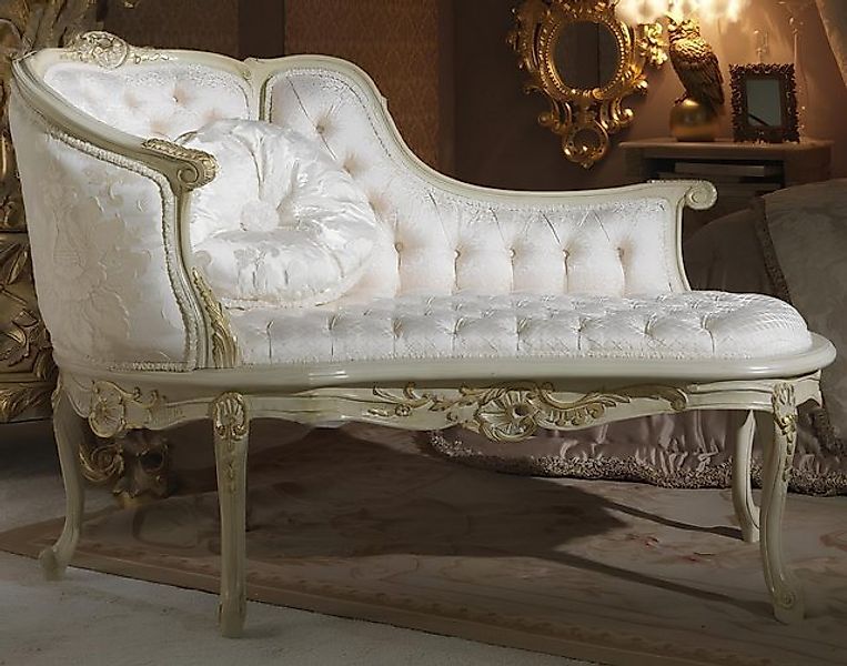 Xlmoebel Chaiselongue Neu weißes Barock Club Chaiselongue Polsterliege Loun günstig online kaufen