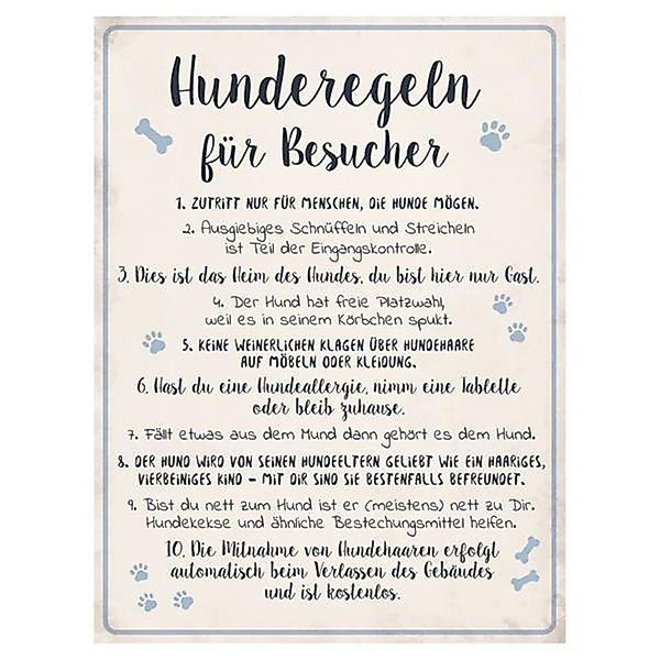 CEPEWA Wandbild Hunderegeln, 30 x 40 günstig online kaufen