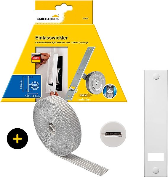 SCHELLENBERG Einlass-Gurtwickler inkl. Abdeckplatte, Gurtführung, Rollladen günstig online kaufen