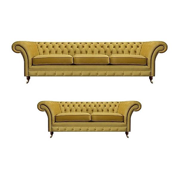 Xlmoebel Sofa Modernes Wohnzimmer Chesterfield-Sofa-Set mit einem Dreisitze günstig online kaufen