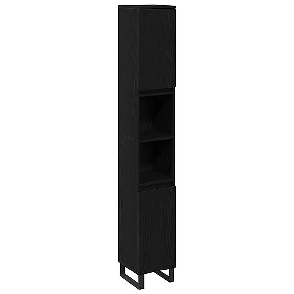 vidaXL Badezimmerspiegelschrank Badschrank Schwarz Eiche 30x30x190 cm Holzw günstig online kaufen