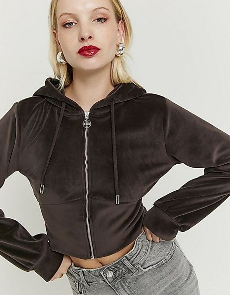 Tally Weijl Kapuzensweatjacke SSWPELOUNGIE Materialmix, figurbetont, croppe günstig online kaufen