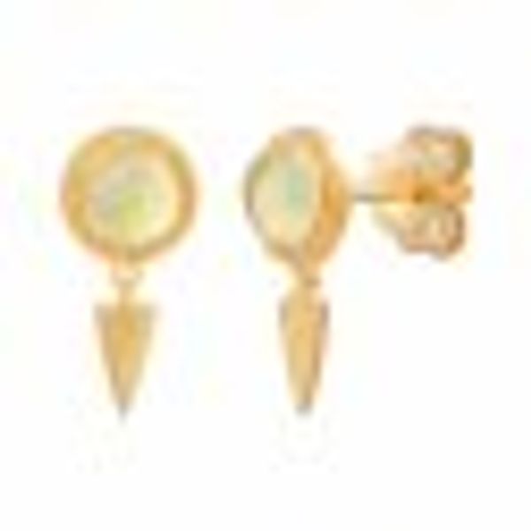 Ohrstecker mit Anhänger 925 Silber vergoldet Prehnit günstig online kaufen