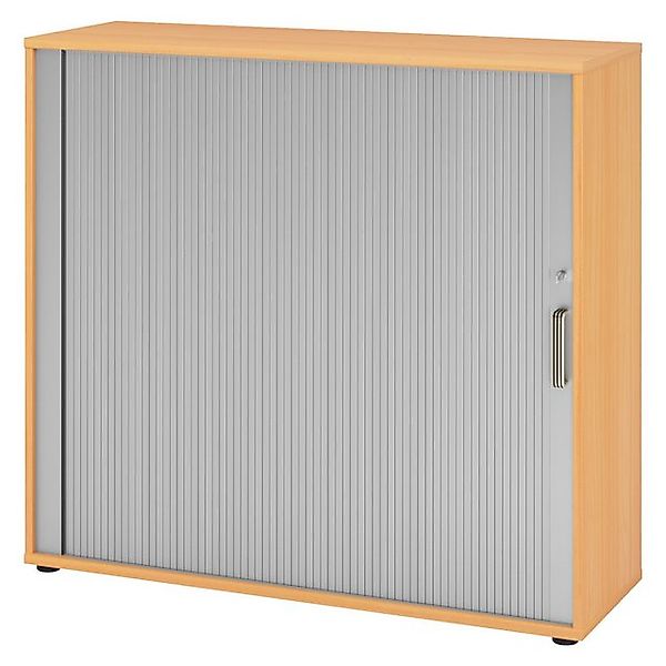 bümö Aktenschrank Rollladenschrank office - 3 Ordnerhöhen Dekor: Buche/Silb günstig online kaufen