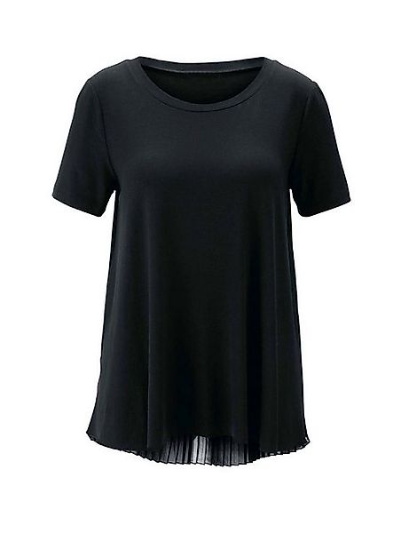 heine T-Shirt LINEA TESINI Damen Designer-Jersey-Chiffon-Shirt, schwarz günstig online kaufen
