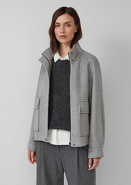 s.Oliver Funktionsjacke Outdoor-Jacke Wollmix-Jacke mit Fischgrät-Muster günstig online kaufen