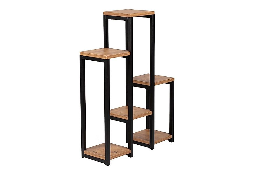 en.casa Blumenständer, »Rosenholm« Pflanzenregal mit 6 Ablagen Schwarz/Holz günstig online kaufen