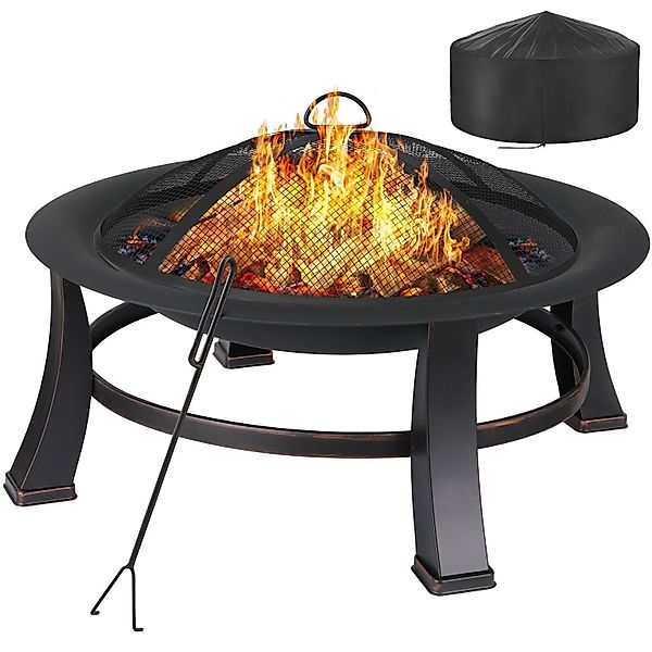 TLGREEN Feuerschale Φ76cm Feuerkorb mit grillrost, günstig online kaufen