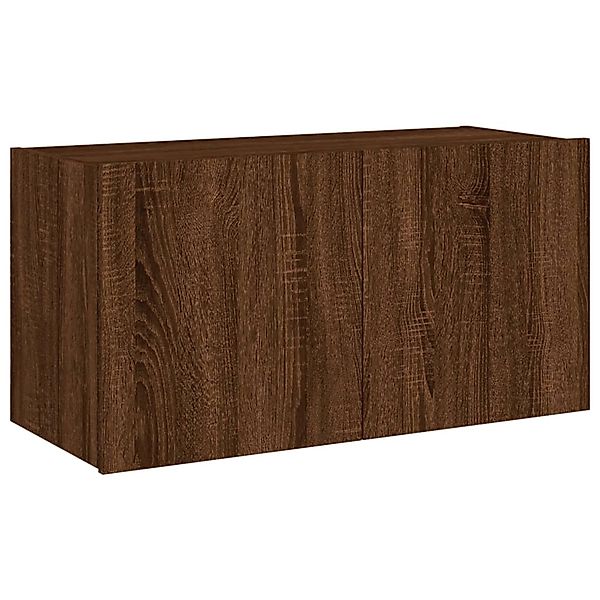 VidaXL TV-Wandschrank mit LED-Leuchten Braun Eichen-Optik 80x35x41 cm günstig online kaufen