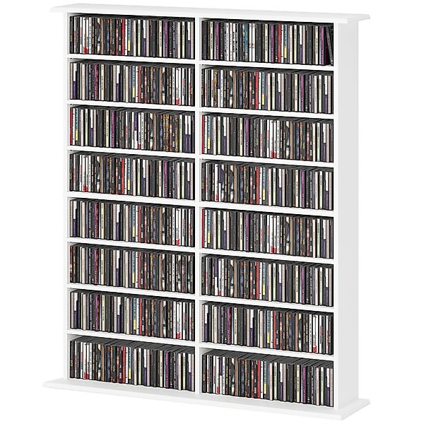 HOMCOM CD und DVD Aufbewahrung, Medienschrank mit 16 Fächern und 12 verstel günstig online kaufen