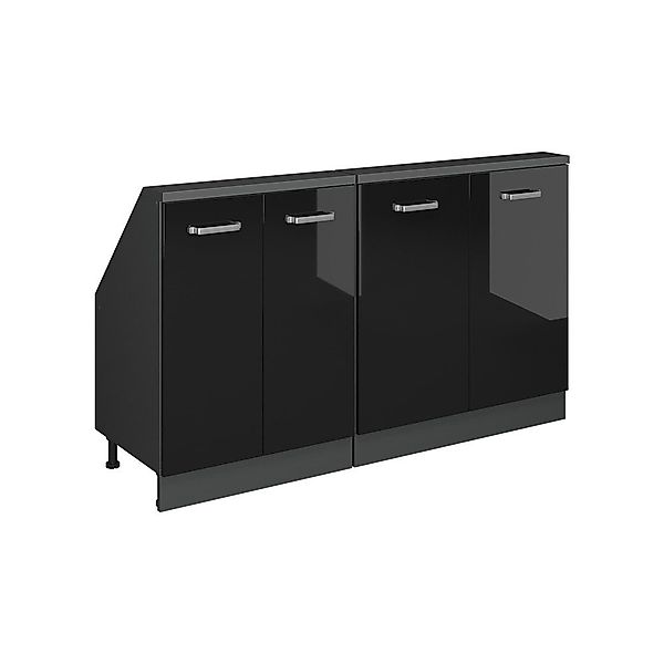 Vicco Unterschrank R-Line, Schwarz Hochglanz/Anthrazit, 140 günstig online kaufen