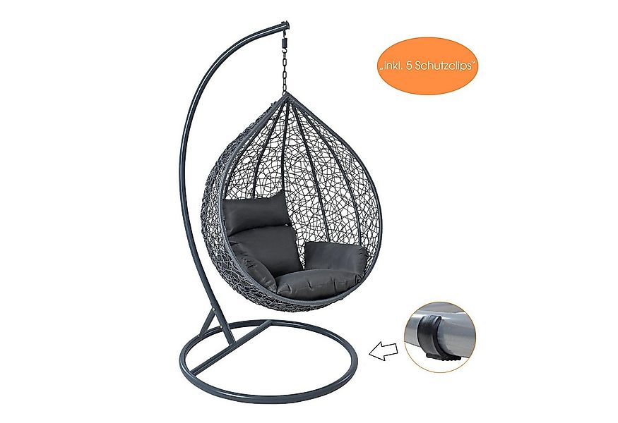ESTEXO Hängesessel Polyrattan Hängekorb mit Gestell Rattan Hängestuhl Sesse günstig online kaufen