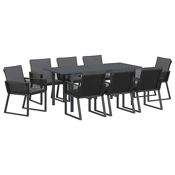 vidaXL Garten Essgruppe 9-Tlg Anthrazit Stahl und Poly Rattan 3378823 günstig online kaufen