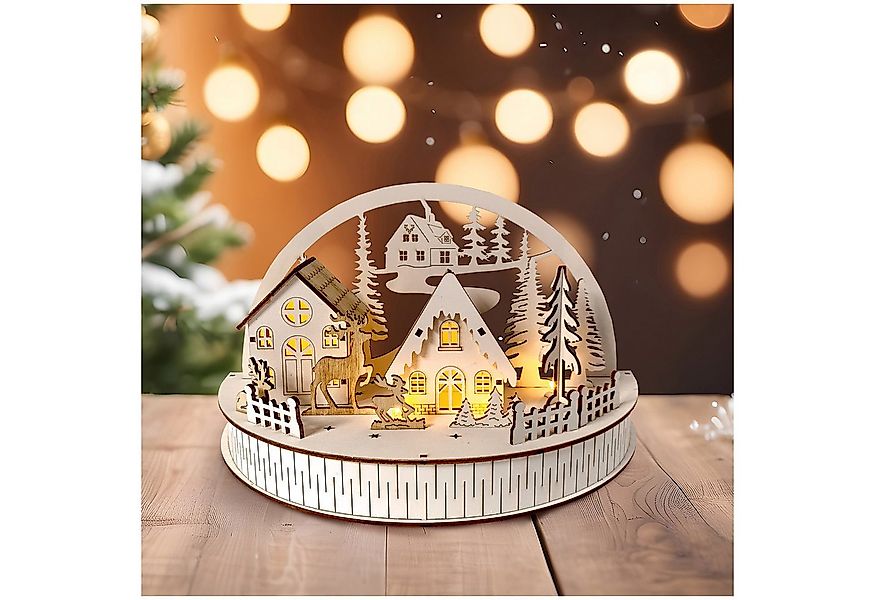 HTI-Living Weihnachtsfigur LED Dekobogen Winterdorf und Rehe (Stück, 1 St., günstig online kaufen
