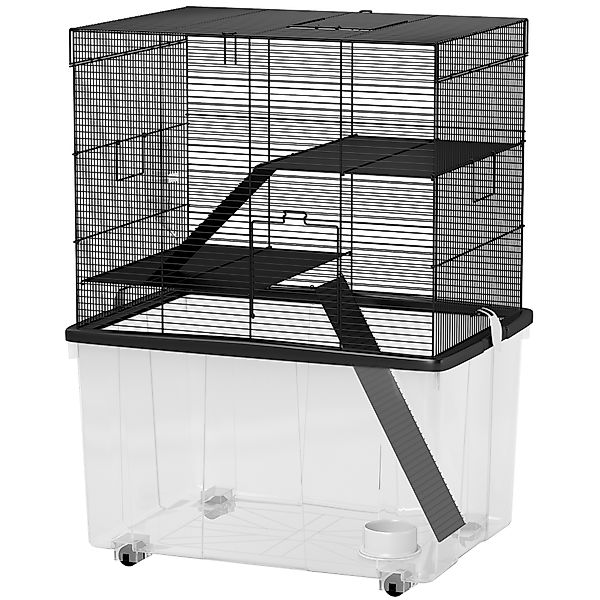 PawHut Hamsterkäfig mit 3 Ebenen und 31 cm tiefer Bodenwanne, mit Rädern, H günstig online kaufen