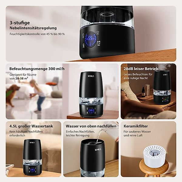 KNKA Luftbefeuchter 300ml/h Aroma Diffuser, 4.5 günstig online kaufen