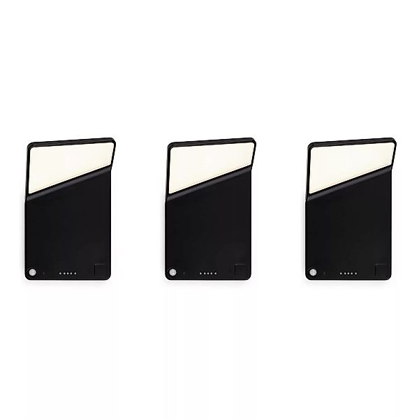 Nimbus - Winglet CL Kabellose LED Wandleuchte 3er Set - schwarz matt/mit La günstig online kaufen