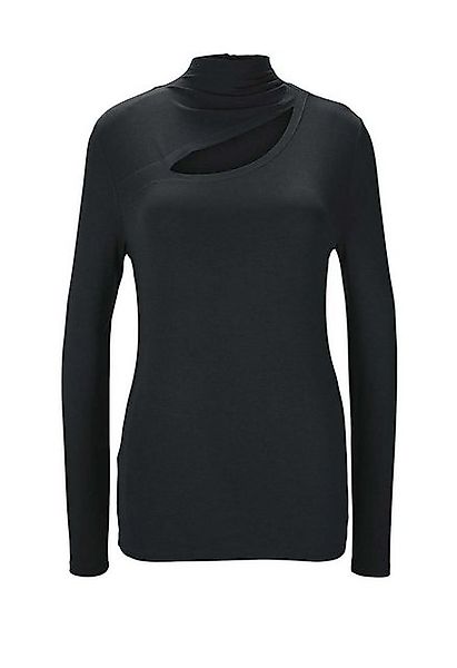 heine T-Shirt HEINE Damen Jerseyshirt mit Cut-Out, schwarz günstig online kaufen