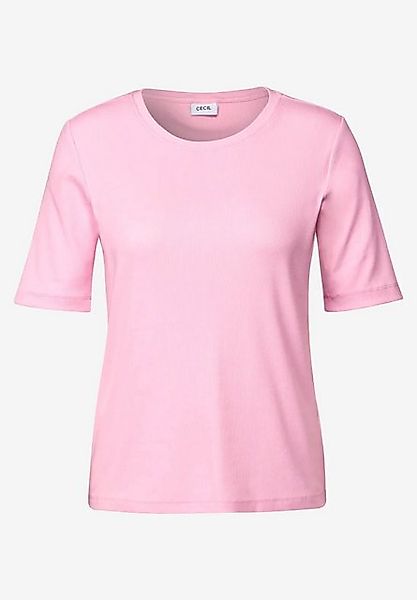 Cecil T-Shirt Basic Rippstruktur T-Shirt (1-tlg) günstig online kaufen
