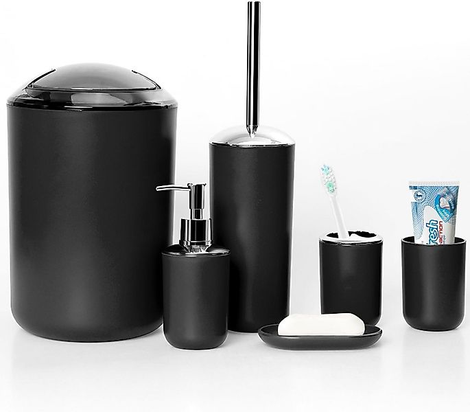 PFCTART Badezimmer-Set 6-teiliges Badezimmer Zubehörset aus robustem Kunsts günstig online kaufen