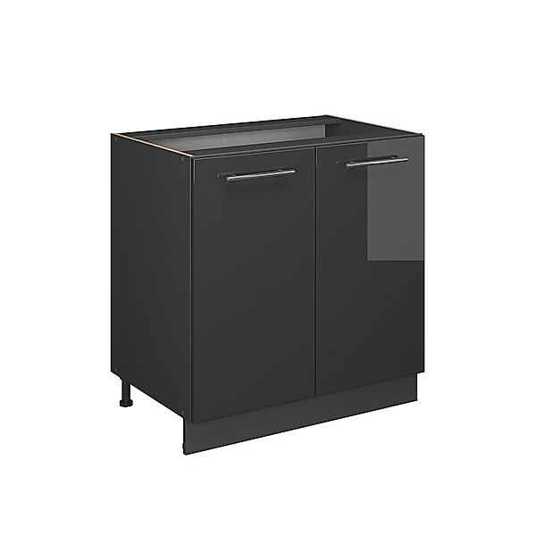Vicco Spülenunterschrank Fame-Line, Anthrazit Hochglanz/Anthrazit, 80 günstig online kaufen