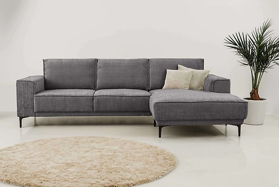 Places of Style Ecksofa »Polsterecke Oland, Struktur, Flachgewebe, Luxus-Mi günstig online kaufen
