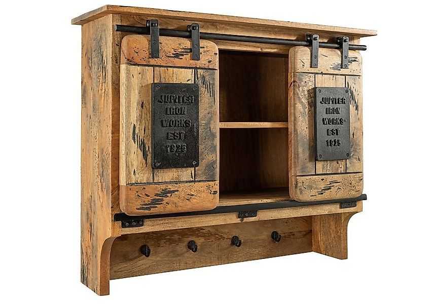 Massivmoebel24 Wandgarderobe (Wandgarderobe Mango 90x30x75 natur lackiert R günstig online kaufen