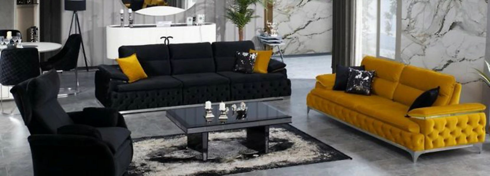 JVmoebel Sofa Sofagarnitur 3+3 Sitzer Set Design Sofas Polster Couchen Stof günstig online kaufen