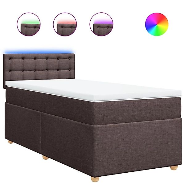 vidaXL Boxspringbett mit Matratze Dunkelbraun 90x200 cm Stoff 3288880 günstig online kaufen