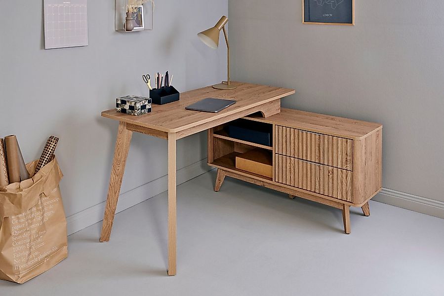 Jahnke Eckschreibtisch WAVE C 150 E (1-St), Eckschreibtisch, Fronten in Wel günstig online kaufen