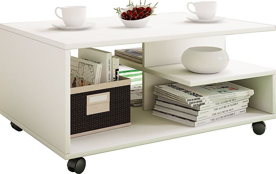 VCM Couchtisch Holz Sofatisch Couchtisch Rollen günstig online kaufen