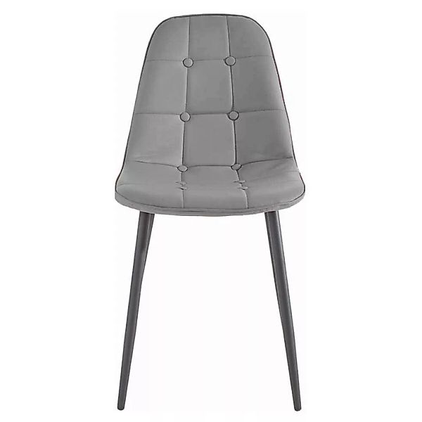 Schalensitz Kuechenstuhl in Grau Gestell aus Metall (4er Set) günstig online kaufen
