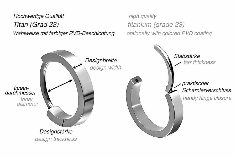 FILANGO Piercing-Set Titan Ohrclicker Creolen (Creolen günstig online kaufen