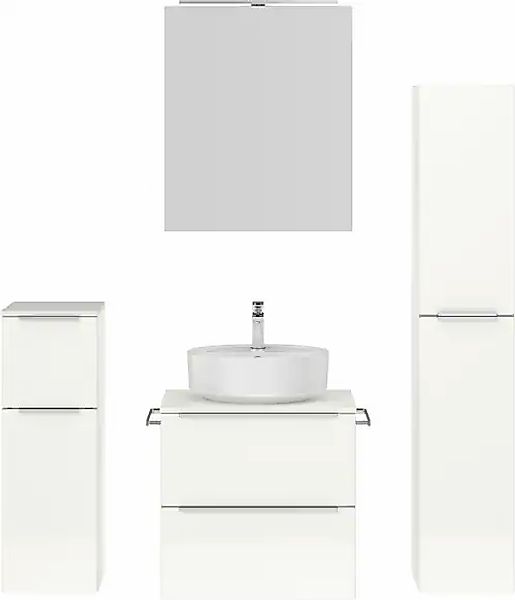 nobilia® Badmöbel-Set »Alvene« vormontiert, mit Soft-Close, 4 Stk. tlg. günstig online kaufen
