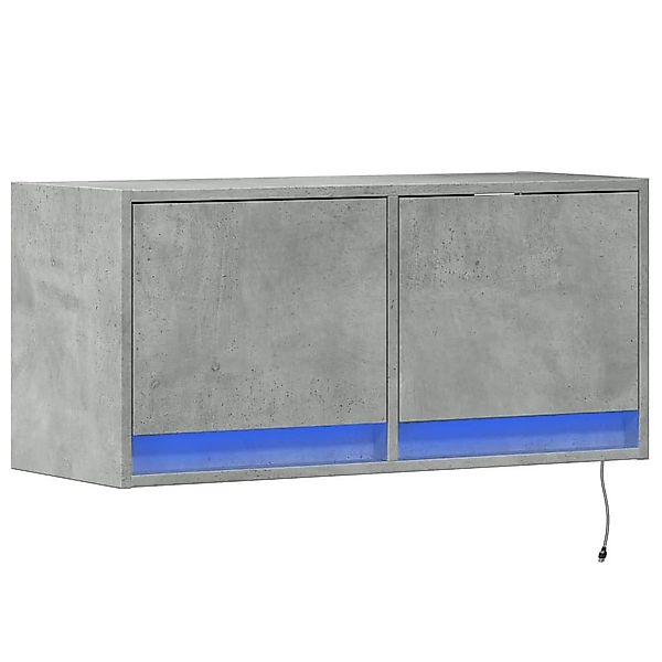 vidaXL TV-Wand TV-Wandschrank mit LED-Beleuchtung Betongrau günstig online kaufen