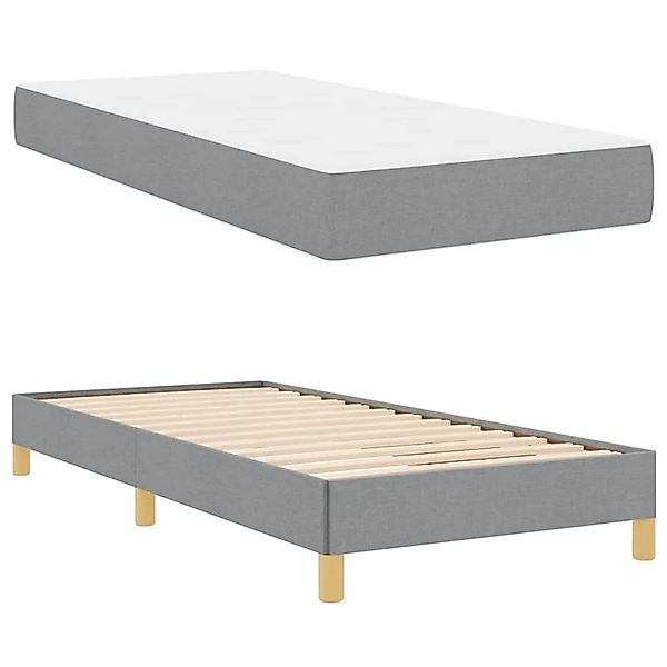 vidaXL Boxspringbett Hellgrau 90 x 190 cm Stoff 3398528 günstig online kaufen
