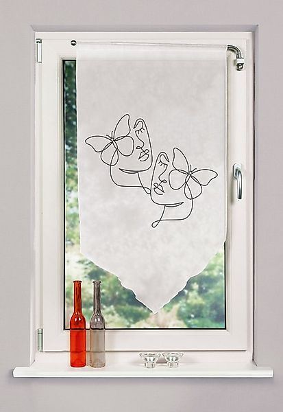 HOME WOHNIDEEN Scheibengardine SYLIA (1 St), Stangendurchzug, halbtranspare günstig online kaufen