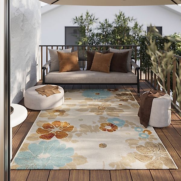 Wecon home Outdoorteppich »Beach Flower«, rechteckig, 5 mm Höhe, Läufer, fü günstig online kaufen